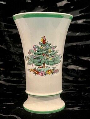 Vintage Spode Christmas Tree 5.5" Vase Made In England S3324 1970's - 80